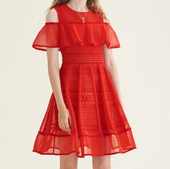 Maje Rosalie Red Dress - Picture 2 of 10